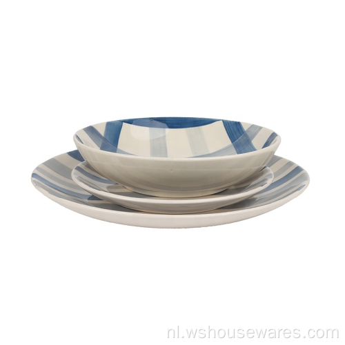 Luxe servies Porselein Pad Printing Kitchen Dinerset 12 PCS Dinarey Ceramic Dinner Set